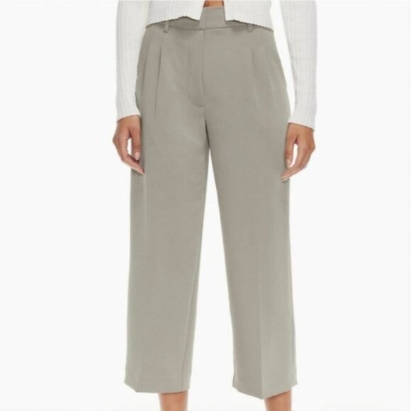 WILFRED Effortless Crop Pant Talin Basalt Grey Tall High Rise Pants 0 ARITZIA - Picture 4 of 13